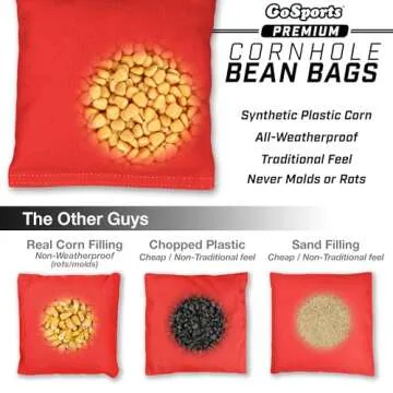 GoSports Cornhole Bean Bags Set of 4 - Regulation All Weather - Black