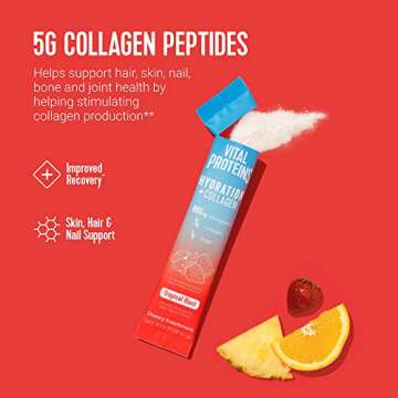 Vital Proteins, Hydration Collagen Tropical Blast, 0.39 Ounce, 7 Pack