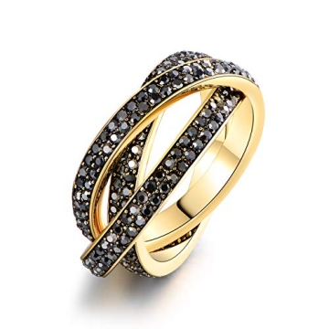 Barzel 18K Gold Plated Cubic Zirconia Rolling Ring - Luxury Design, Comfort Fit