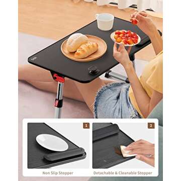 SAIJI Laptop Bed Tray Table, Adjustable Home Office Standing Desk Portable Lightweight Foldable Lap ...