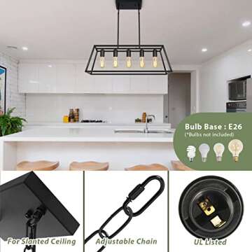 Black Farmhouse Chandelier for Modern Dining Spaces