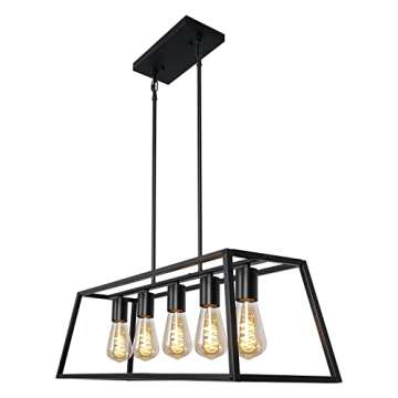 Black Farmhouse Chandelier for Modern Dining Spaces
