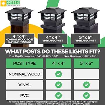 Outdoor Solar Post Cap Lights for Garden and Deck