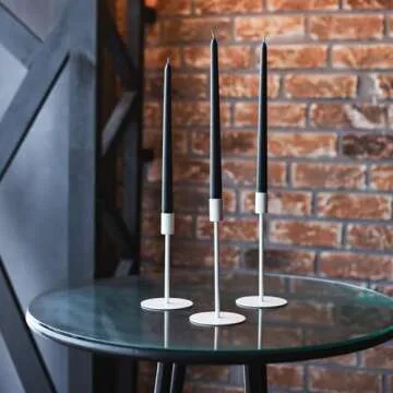 SONEDLY 12 inch Taper Candle 4 Pack - Long Burning Dripless and Smokeless Candles Unscented - Ideal as Halloween Candles and Witchcraft Candles - 10-Hour Burning Coal Black Candlesticks