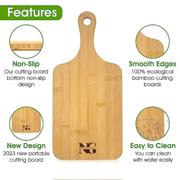 Eco-Friendly Rubber Wood Cutting Board with Handle