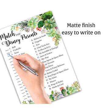 SUCCULENTS Baby Shower Theme — CARTOON PARENT MATCH Baby Shower Game — Pack of 25 — GREENERY G...