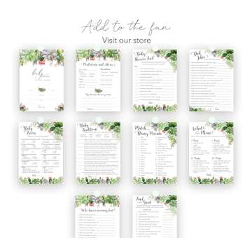 SUCCULENTS Baby Shower Theme — CARTOON PARENT MATCH Baby Shower Game — Pack of 25 — GREENERY Gender Neutral Shower Activity, Fun Match the Famous Parents, Co-ed Couples Shower, Gender Reveal Party G300-DPM