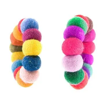 Glaciart One Felt Pom Poms, Wool Felt Balls (60 Pieces) 2 cm – 0.8 Inch, Handmade Felted 30 Color (Red, Pink, Blue, Yellow, Black, White, Pastel and More) Bulk Small Puff for Felting and Garland