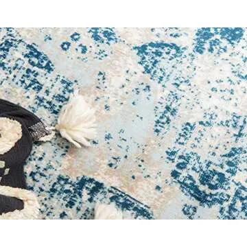 Unique Loom Sofia Collection Area Rug - Salle Garnier (9' x 12' 2" Rectangle, Blue/ Ivory)