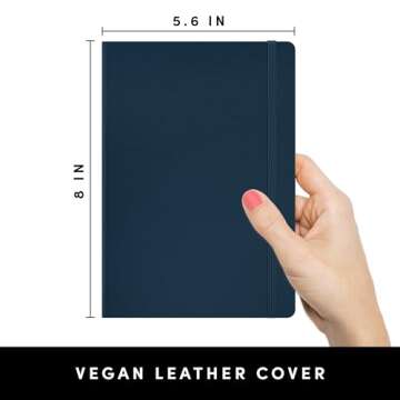 PAPERAGE Lined Journal Notebook, (Navy), 160 Pages, Medium 5.6 inches x 8 inches - 100 GSM Thick Paper, Hardcover