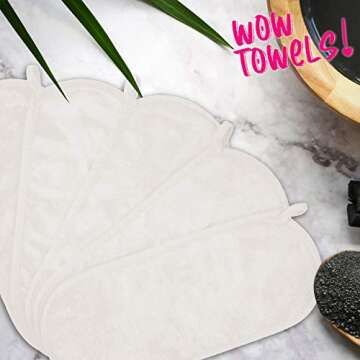 Wow Towels 5-Pack Makeup Remover Cloths, Lift Away Makeup and Dirt With Ease, Ultra Soft for Squeaky Clean and Tight Pores (White)