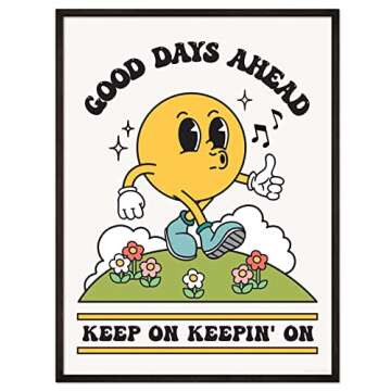 Good Days Ahead Retro Poster Wall Art Print, Cute Room Decor Retro Aesthetic, Positive Quote Art Print, Vintage Nostalgia Poster