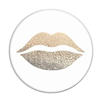 Stylish PopSockets Gold Lips for Secure Phone Grip