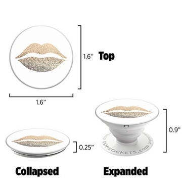 Stylish PopSockets Gold Lips for Secure Phone Grip