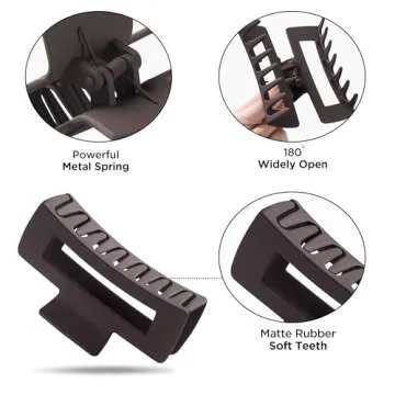 Sunolga 8PCS Hair Clips for Women, Flower Claw Clips for Thick Hair, Non-Slip Hair Accessories with Multi-Styles, Neutral Colors Variety Pack