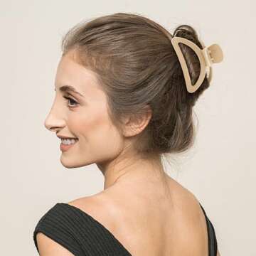 Sunolga 8PCS Hair Clips for Women, Flower Claw Clips for Thick Hair, Non-Slip Hair Accessories with Multi-Styles, Neutral Colors Variety Pack