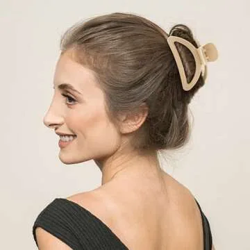 Sunolga 8PCS Hair Clips for Women, Flower Claw Clips for Thick Hair, Non-Slip Hair Accessories with Multi-Styles, Neutral Colors Variety Pack