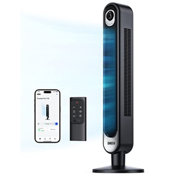 Dreo Smart Tower Fan WiFi Voice Control, Works with Alexa/Google, Cruiser Pro T1S Floor Standing Bla...
