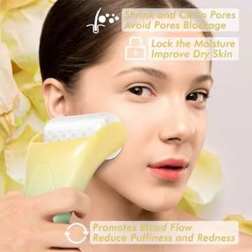 Ice Roller & Gua Sha Set, Skin Care for Face Wrinkles and Puffiness, Self Facial Massage Tools