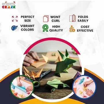 Origami Paper 500 Sheets Premium Quality for Arts and Crafts 6" Square Sheets 20 Vibrant Colours Same Colour on Both Sides 100 Design Ebook Included (See Back of Cover for Download info)