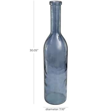 Deco 79 Blue Recycled Glass Decorative Vase for Centerpiece