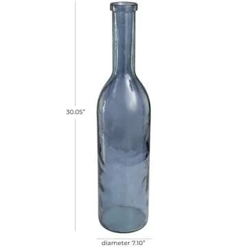 Deco 79 Blue Recycled Glass Decorative Vase for Centerpiece