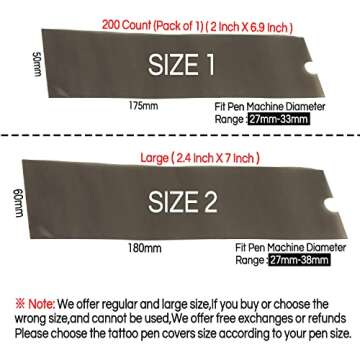 Tattoo Pen Covers - Denergy 200pcs Tattoo Pen Machine Bags Disposable Cartridge Tattoo Machine Sleeves Bags Pen Type Covers Bag Tattoo Grip Sleeve(Regular（2 inch X 6.9 inch）)