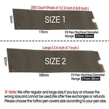 Tattoo Pen Covers - Denergy 200pcs Tattoo Pen Machine Bags Disposable Cartridge Tattoo Machine Sleeves Bags Pen Type Covers Bag Tattoo Grip Sleeve(Regular（2 inch X 6.9 inch）)