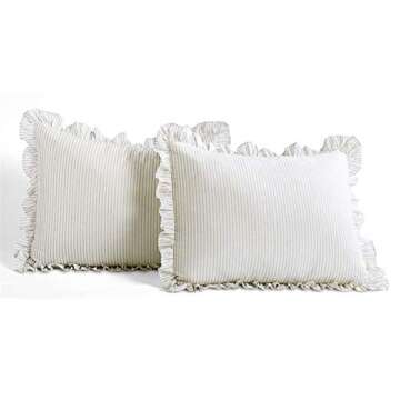 Lush Decor Lush Décor Ticking Stripe Bedspread Wheat Vintage Chic Farmhouse Style Lightweight 3 Piece Set Queen,