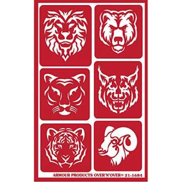 3 Armour Etch Reusable Glass Etching Stencils Set