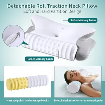 Cervical Neck Pillow - 2 in 1 Memory Foam Relief