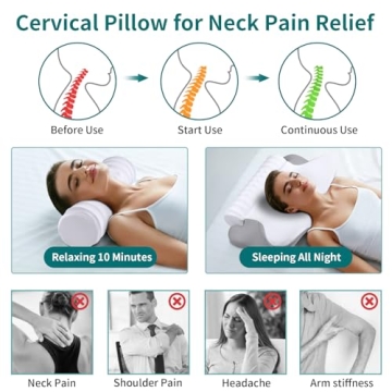Cervical Neck Pillow - 2 in 1 Memory Foam Relief