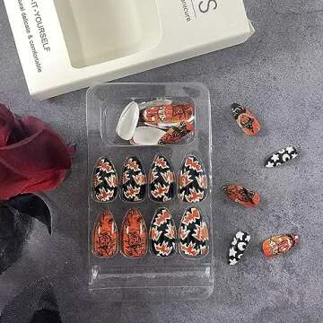 Short Halloween Press on Nails for Women & Girls