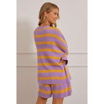 MEROKEETY Women's Chic Lounge Set - Stylish Comfort In Purple