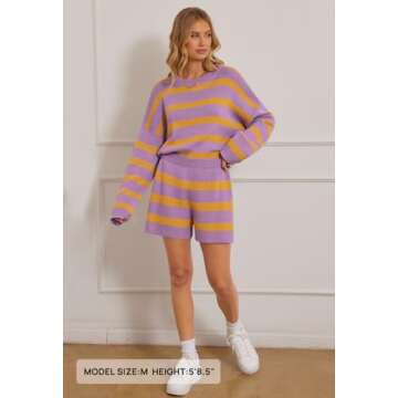 MEROKEETY Women's Chic Lounge Set - Stylish Comfort In Purple