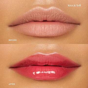 Poppi Cosmetics Dreamy Gleamy Tinted Lip Oil, Moisturizing, Shiny, Cruelty-Free, Vegan, Hydrating, Non-Sticky Tinted Lip Gloss, 5ml (Kiss & Tell)