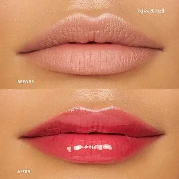 Poppi Cosmetics Dreamy Gleamy Tinted Lip Oil, Moisturizing, Shiny, Cruelty-Free, Vegan, Hydrating, Non-Sticky Tinted Lip Gloss, 5ml (Kiss & Tell)