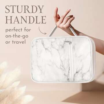 Elegant White Marble PU Leather Bible Case for Women