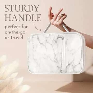 Elegant White Marble PU Leather Bible Case for Women