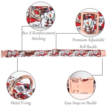 Lionet Paws Christmas Dog Bowtie Collar - Adorable & Adjustable Holiday Wear for Dogs - M Size, Neck...