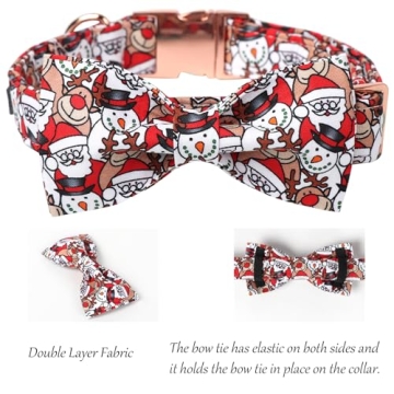 Stylish Christmas Dog Bowtie Collar for All Breeds