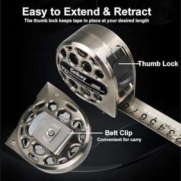 Celkey Tape Measure 25 ft Measuring Tape Retractable with New Duarable Hollow Design,High Precision,Impact Resistence,Waterproof and Easy to Clean