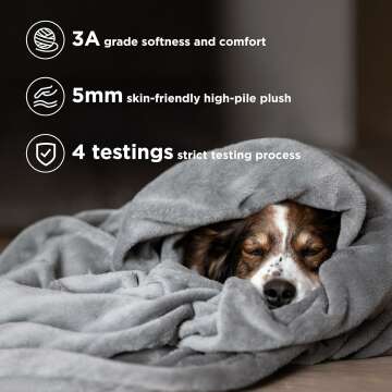 Cozy Grey Fleece Queen Blanket - Bedsure 90x90
