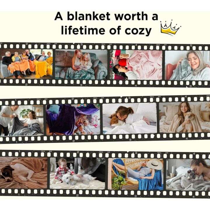 Cozy Grey Fleece Queen Blanket - Bedsure 90x90