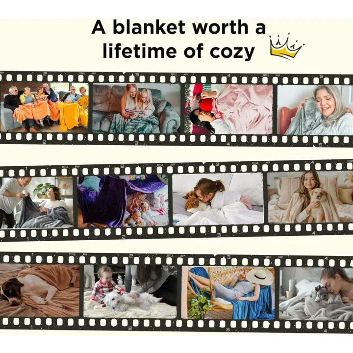 Cozy Grey Fleece Queen Blanket - Bedsure 90x90