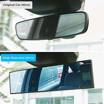 JOYTUTUS Rear View Mirror, Universal 11.81 Inch 2 Pack Panoramic Convex Rearview Mirror, Interior Cl...