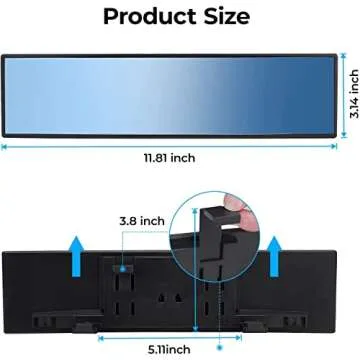 JOYTUTUS Rear View Mirror, Universal 11.81 Inch 2 Pack Panoramic Convex Rearview Mirror, Interior Clip-on Wide Angle Rear View Mirror to Reduce Blind Spot Effectively for Car SUV Trucks -Blue