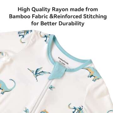 Okayinn BubblePanda Rayon Made From Bamboo Baby Pajamas Baby Clothes for Boys Girls Unisex Zip-Front Non-Slip Onesie Sleeper