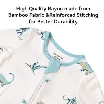 Okayinn BubblePanda Rayon Made From Bamboo Baby Pajamas Baby Clothes for Boys Girls Unisex Zip-Front Non-Slip Onesie Sleeper