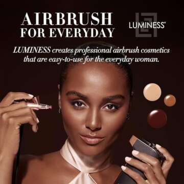 Luminess Air Basic Airbrush Makeup Kit and 9-Piece Silk 4-In-1 Airbrush Foundation Starter System, Medium Coverage - Quick, Easy and Long Lasting Application - Includes Primer, Blush and Glow